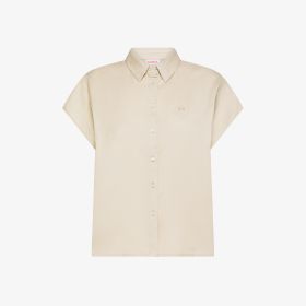 Beige linen blend shirt