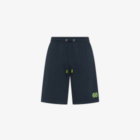 Navy blue cotton fleece Bermuda shorts