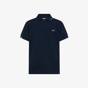 Polo in piquet di cotone blu navy