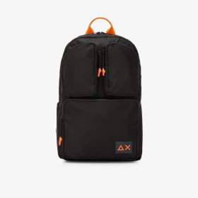 Black nylon backpack