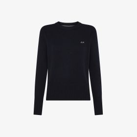 Maglia in filato di lana e cashmere navy blue