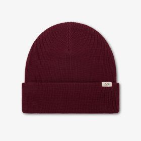 Berretto beanie in misto lana a costine bordeaux