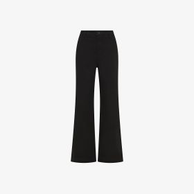 Pantaloni flare in gabardina di cotone nero