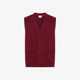 Gilet in lana e cotone bordeaux
