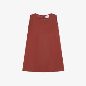 Canotta in misto lino marrone cacao