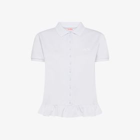 Camicia in piquet di cotone bianco