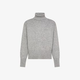 Light grey wool and cashmere turtleneck jumper