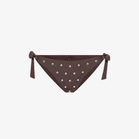 Slip mare con strass marrone cacao