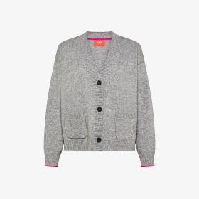 Cardigan in misto lana e cashmere grigio chiaro