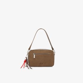Dark beige velvet crossbody bag