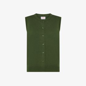 Gilet in maglia di cotone verde scuro