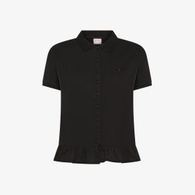 Camicia in piquet di cotone nero