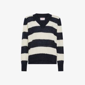 Sweater v neck stripes l/s