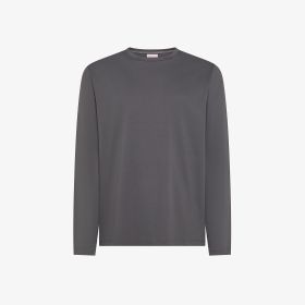 Dark grey jersey t-shirt with long sleeves