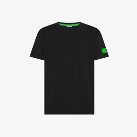 T-shirt con patch fluo in cotone nero