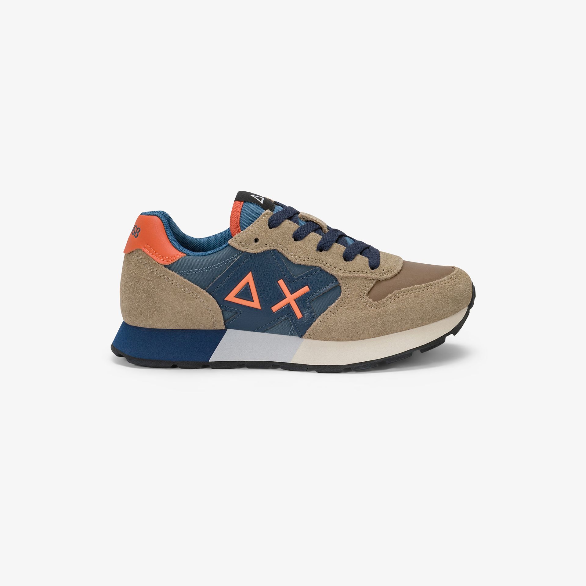 Sneaker Boy's Jaki Bicolor in nylon e suede beige scuro