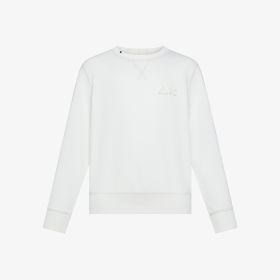 Felpa in cotone bianco panna