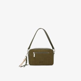 Borsa crossbody in velluto verde militare scuro