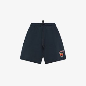 Shorts in felpa di cotone blu navy