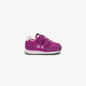 Cyclamen pink Girl's Ally Solid suede and nylon sneaker