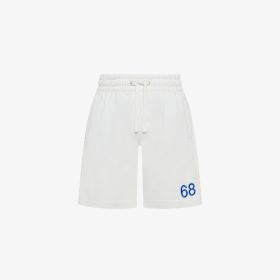 Bermuda in felpa di cotone bianco panna