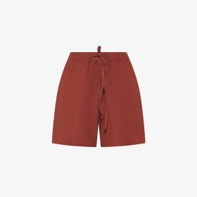 Cacao brown linen blend shorts