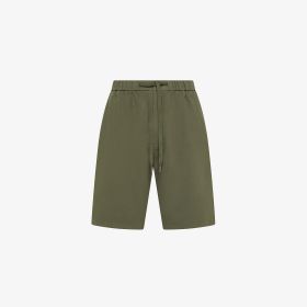 Bermuda in cotone e lino verde scuro