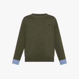 Maglia in misto lana con patch militare scuro