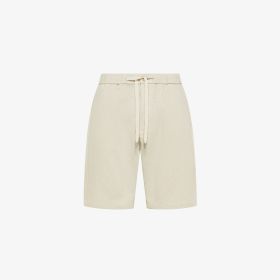 Bermuda in cotone e lino grigio stone