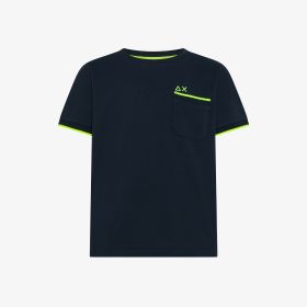 T-shirt in piquet di cotone blu navy