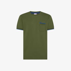 Dark green cotton piqué T-shirt