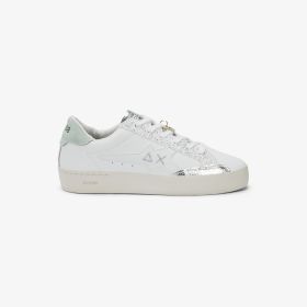 Sneaker Girl's Katy in pelle bianco/azzurro