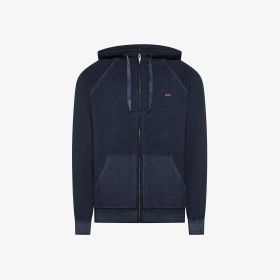 Maglia in lana vintage con cappuccio navy blue
