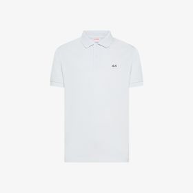 Polo con stampa paisley in cotone bianco