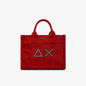 Red Cali velvet shopper medium size