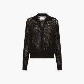 Cardigan in maglia di cotone nero