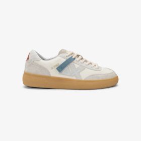 Sneaker Luis in tela e suede bianco panna