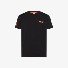 T-shirt in cotone con logo fluo nero
