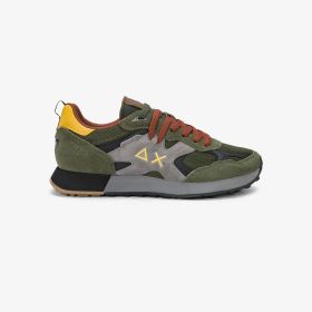 Sneaker Jaki Outdoor in suede e nylon verde militare scuro