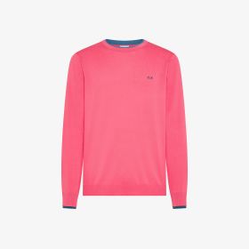 Maglia con dettagli a contrasto in cotone fucsia