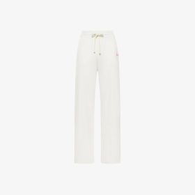 Pantaloni in felpa con piega bianco panna