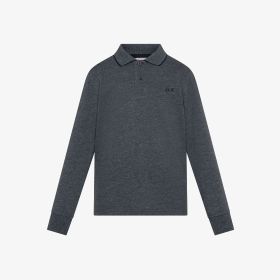 Polo in piquet di cotone grigio scuro