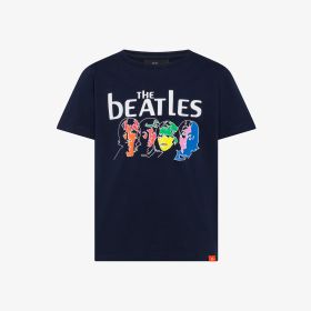 T-shirt The Beatles x SUN68 in cotone con stampa navy blue