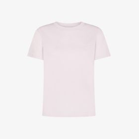 T-shirt girocollo in jersey di cotone rosa