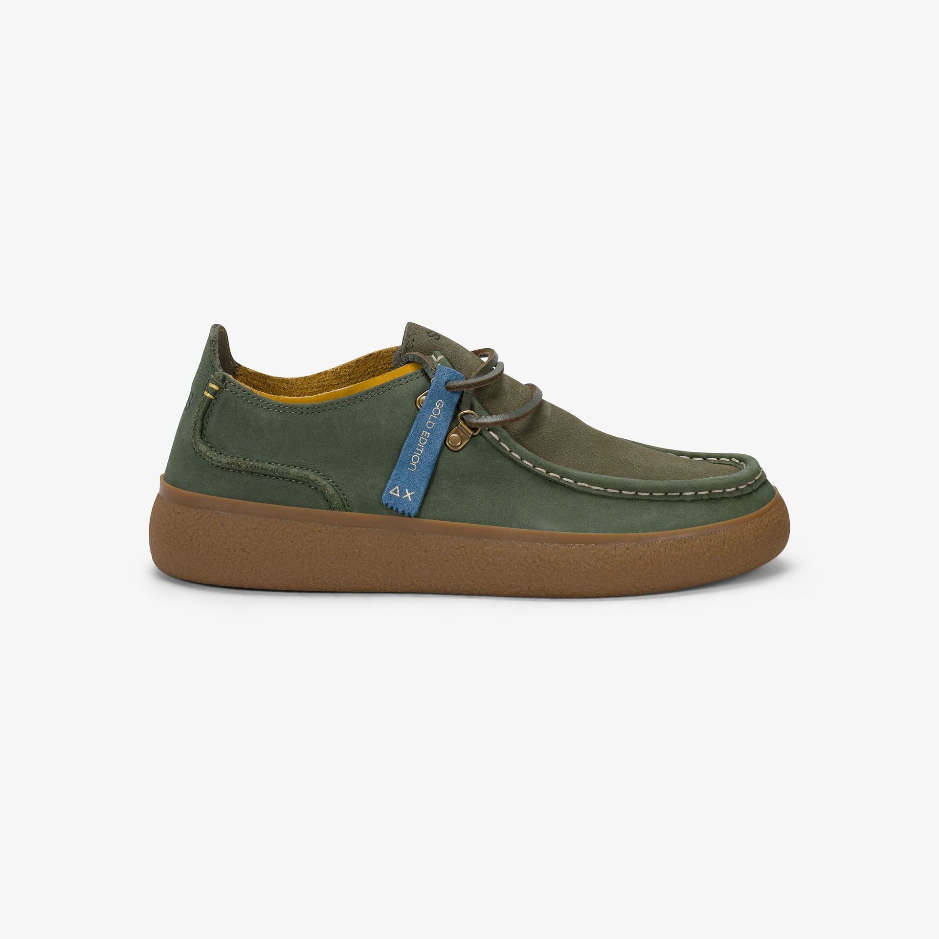 Mocassino Wallabee Luis in pelle verde militare scuro