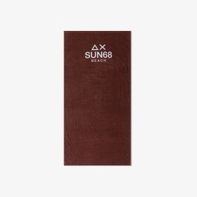 Cacao brown cotton terry beach towel