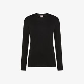 T-shirt round neck jersey wool touch l/s
