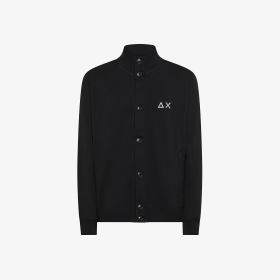 Cardigan in felpa di cotone con logo nero