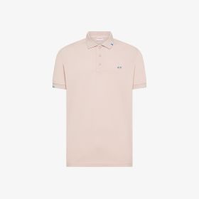 Polo con dettagli destroyed in cotone rosa porcellana