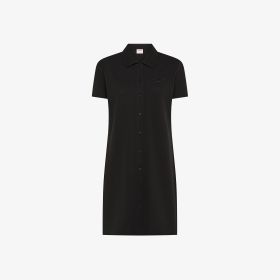 Black cotton piqué dress